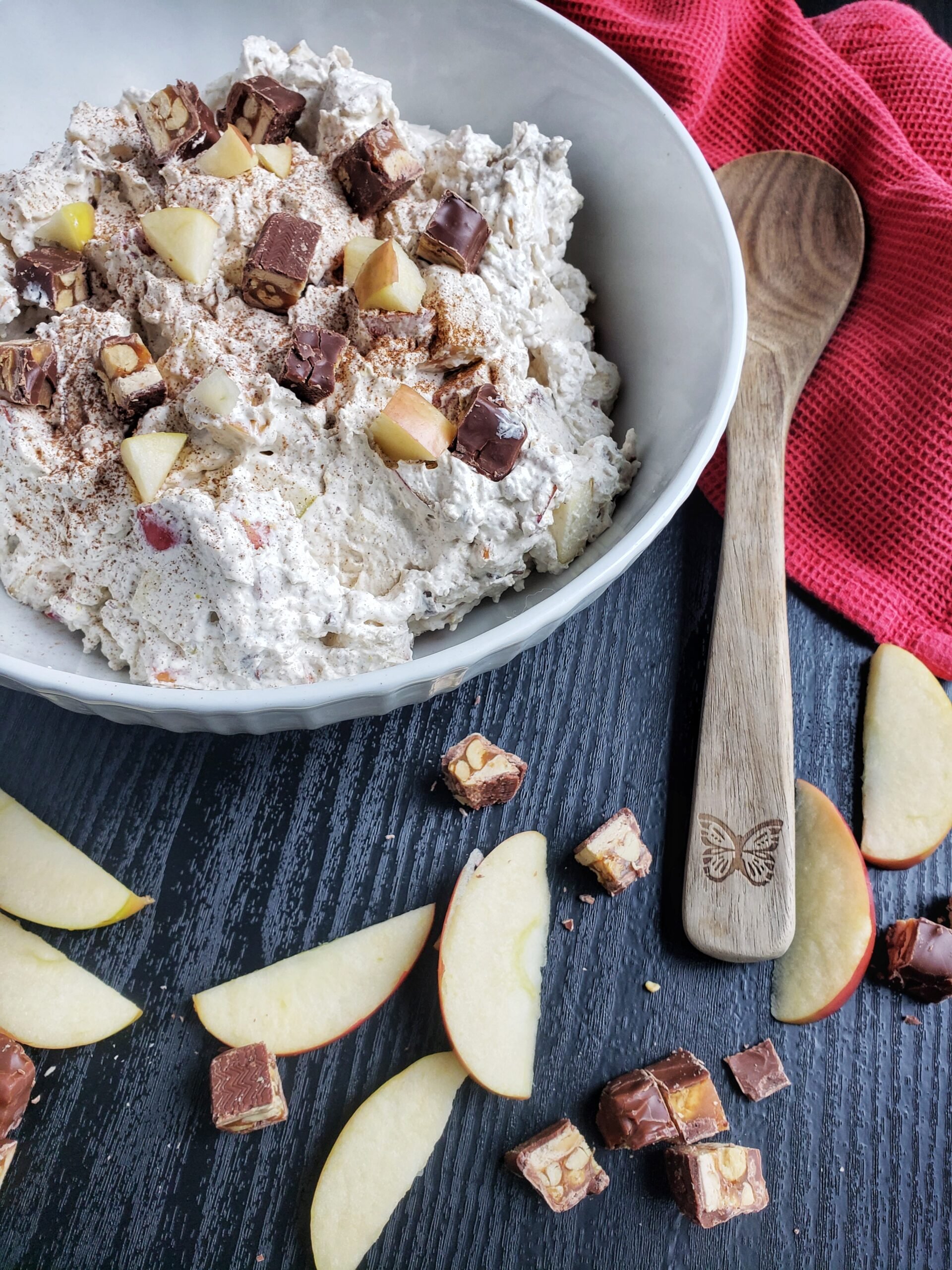 apple snicker salad with cream cheese