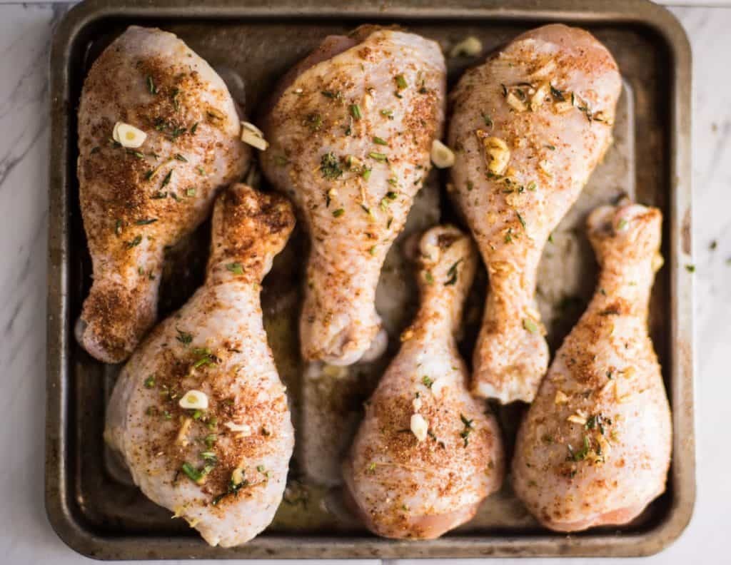 an easy meal idea, oven baked chicken drumsticks are great for busy weeknights.