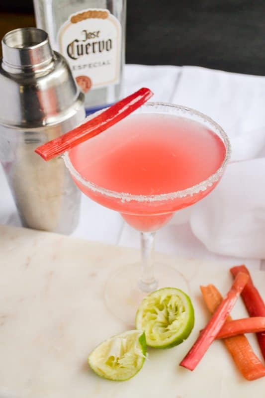 Rhubarb margarita. A delicious, refreshing version of the summer classic favorite!