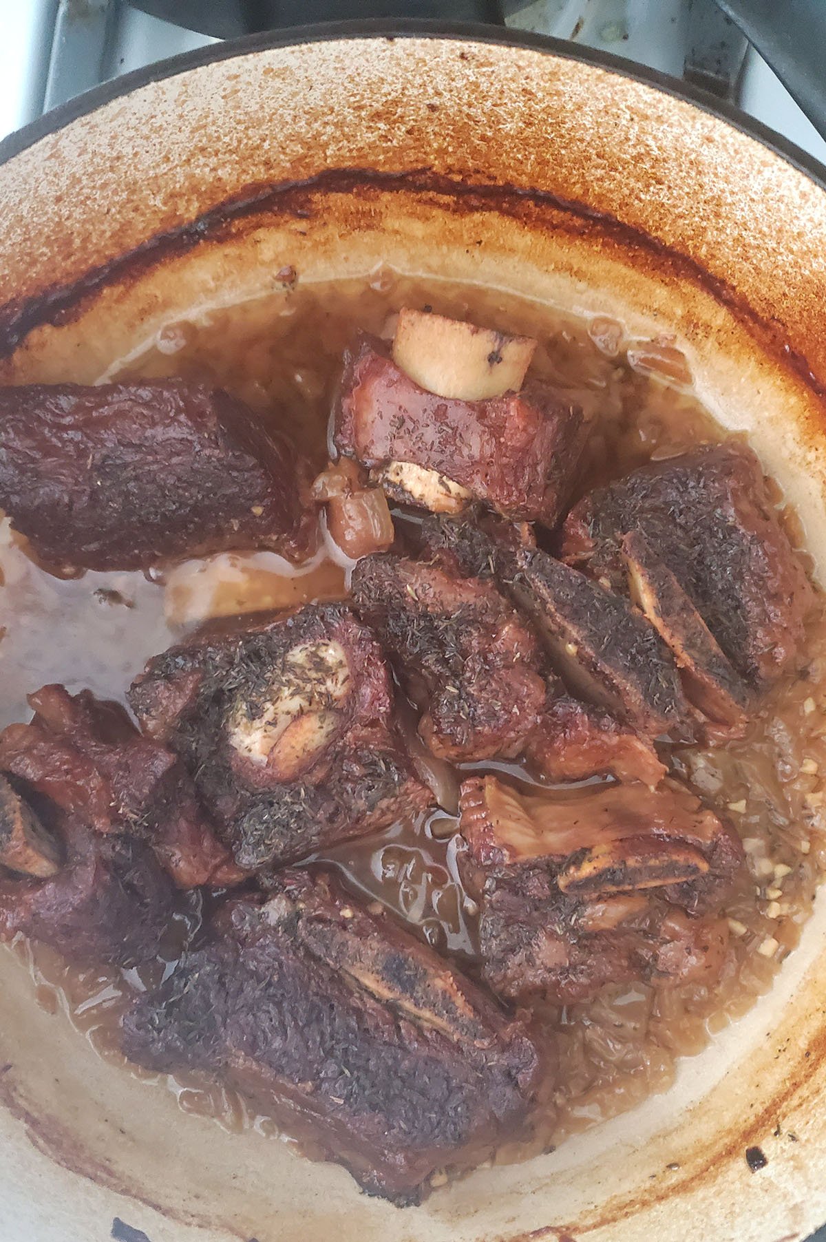 short ribs cooked and out of oven