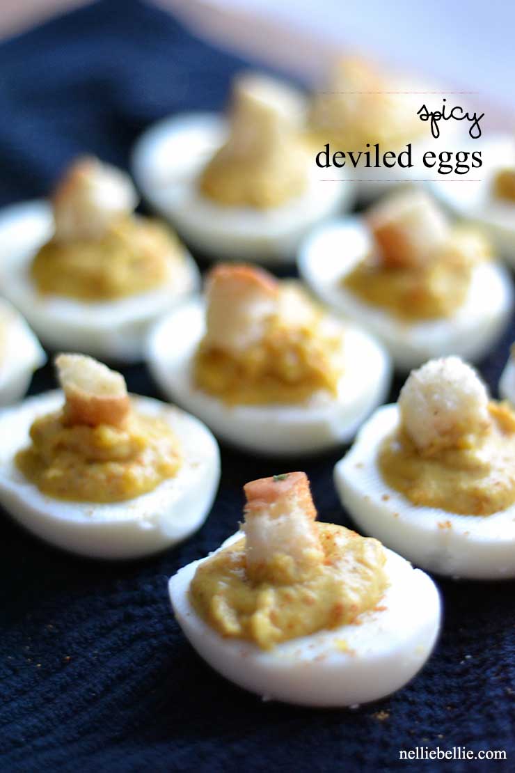 Spicy Deviled eggs an easy to make variation of the classic deviled egg.